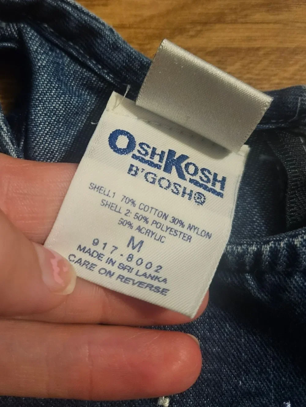Y2K Vintage OshKosh Baby Denim Sleeveless Dress with Light Blue Trim
